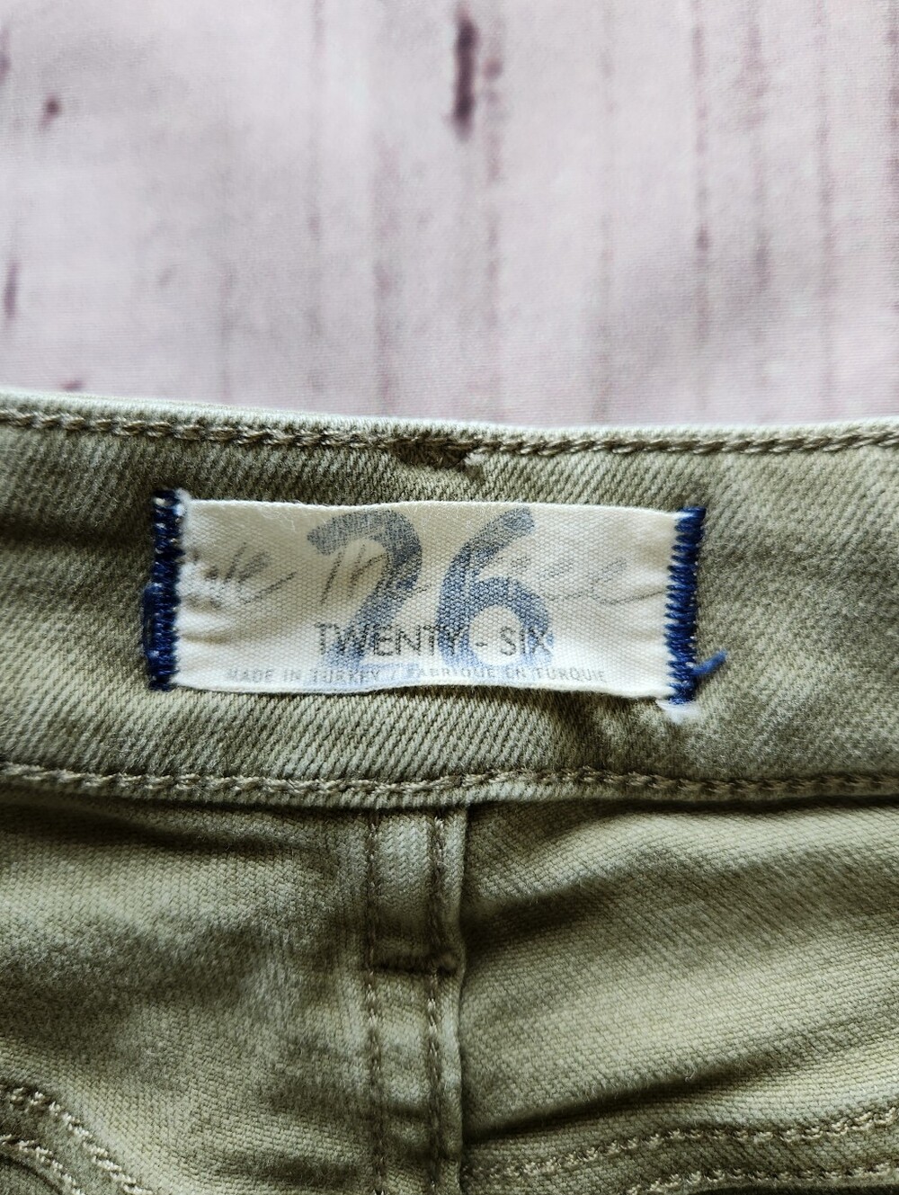 We The Free "Raw Hem Jegging Skinny Jeans" Sage Army Green | Women's Size 26 - Picture 7 of 12